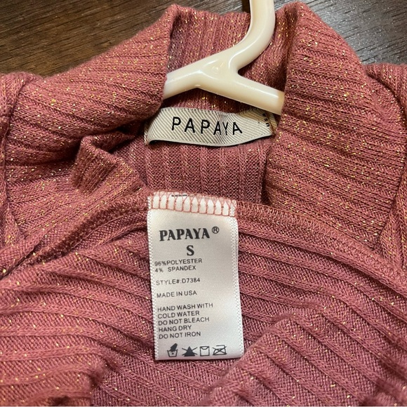 Casual party dress rose pink color small bare shoulder high neckline - Picture 3 of 5